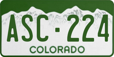 CO license plate ASC224