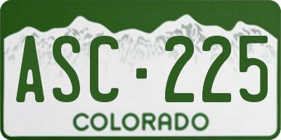 CO license plate ASC225