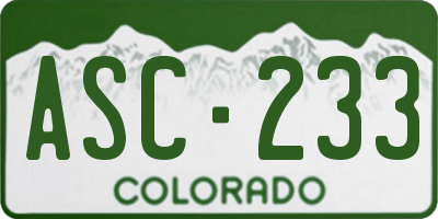 CO license plate ASC233