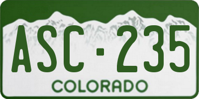 CO license plate ASC235
