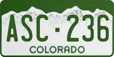 CO license plate ASC236