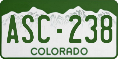 CO license plate ASC238