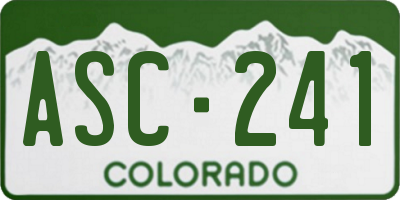 CO license plate ASC241