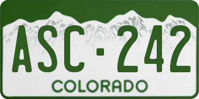 CO license plate ASC242