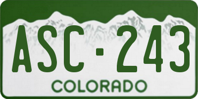 CO license plate ASC243