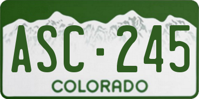 CO license plate ASC245