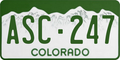 CO license plate ASC247
