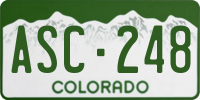 CO license plate ASC248