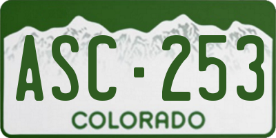 CO license plate ASC253