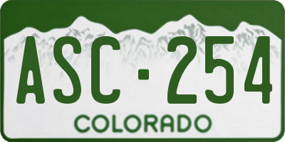 CO license plate ASC254