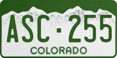 CO license plate ASC255