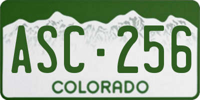 CO license plate ASC256