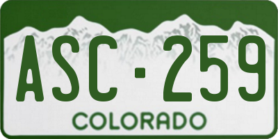 CO license plate ASC259
