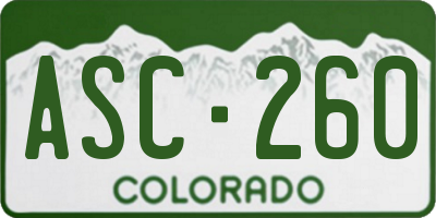 CO license plate ASC260