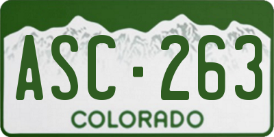 CO license plate ASC263