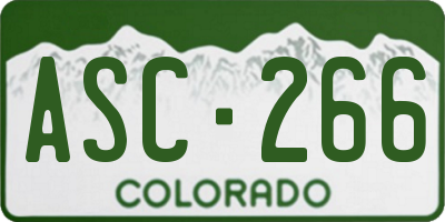 CO license plate ASC266