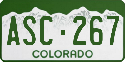 CO license plate ASC267