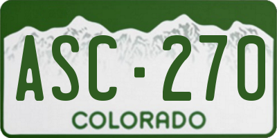 CO license plate ASC270