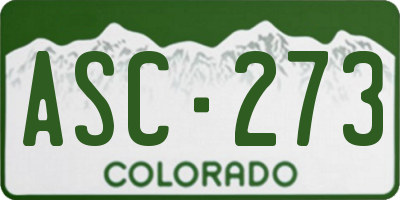 CO license plate ASC273