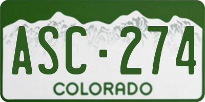 CO license plate ASC274
