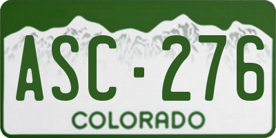 CO license plate ASC276