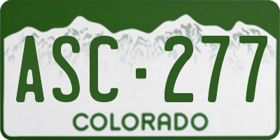 CO license plate ASC277