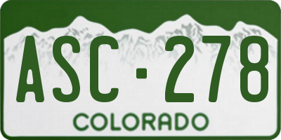 CO license plate ASC278