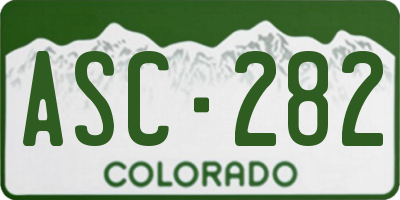CO license plate ASC282