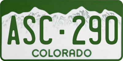 CO license plate ASC290