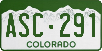 CO license plate ASC291
