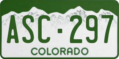 CO license plate ASC297