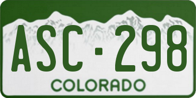 CO license plate ASC298