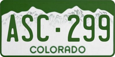 CO license plate ASC299