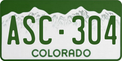 CO license plate ASC304