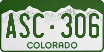CO license plate ASC306