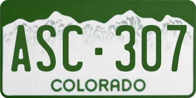 CO license plate ASC307