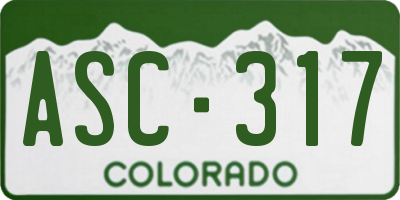 CO license plate ASC317