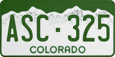 CO license plate ASC325