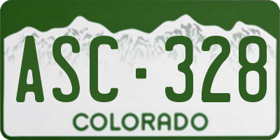 CO license plate ASC328