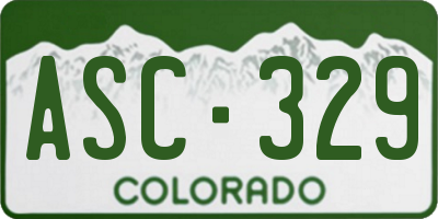 CO license plate ASC329