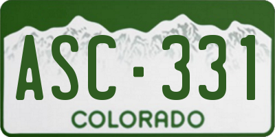 CO license plate ASC331