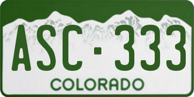 CO license plate ASC333