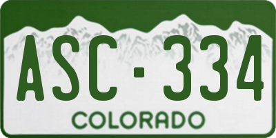 CO license plate ASC334