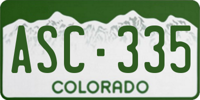 CO license plate ASC335