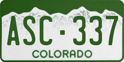 CO license plate ASC337