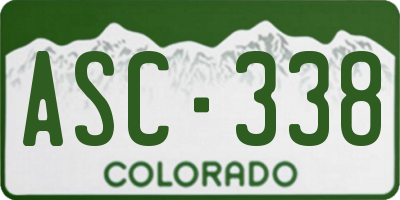 CO license plate ASC338