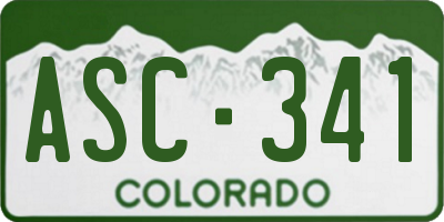 CO license plate ASC341