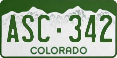 CO license plate ASC342