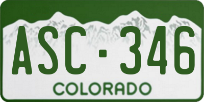 CO license plate ASC346