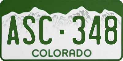 CO license plate ASC348